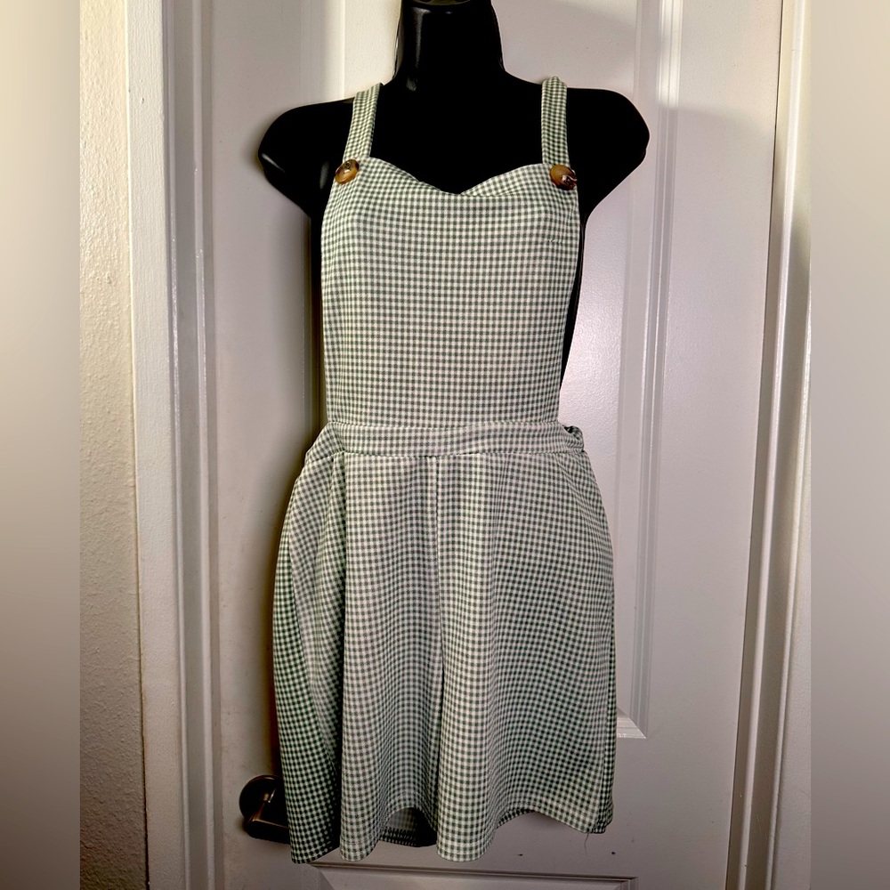 Gingham Backless Romper - image 1